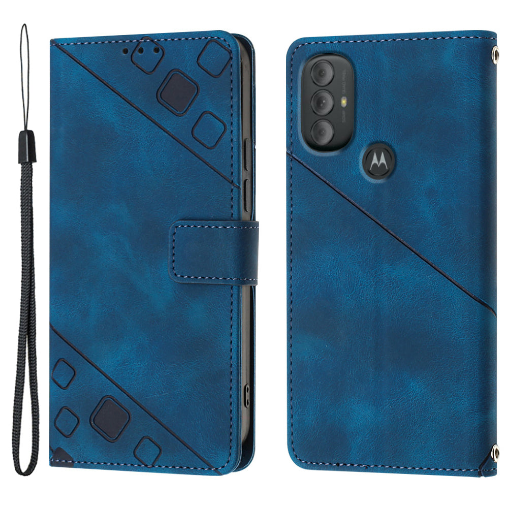 PT005 YB Imprinting Series-6 For Motorola Moto G Play (2023) 4G G Power (2022) Skin Touch Leather Cover Stand Wallet Case PT005 YB Imprinting Series-6 For Motorola Moto G Play (2023) 4G G Power (2022) Skin Touch Leather Cover Stand Wallet Case